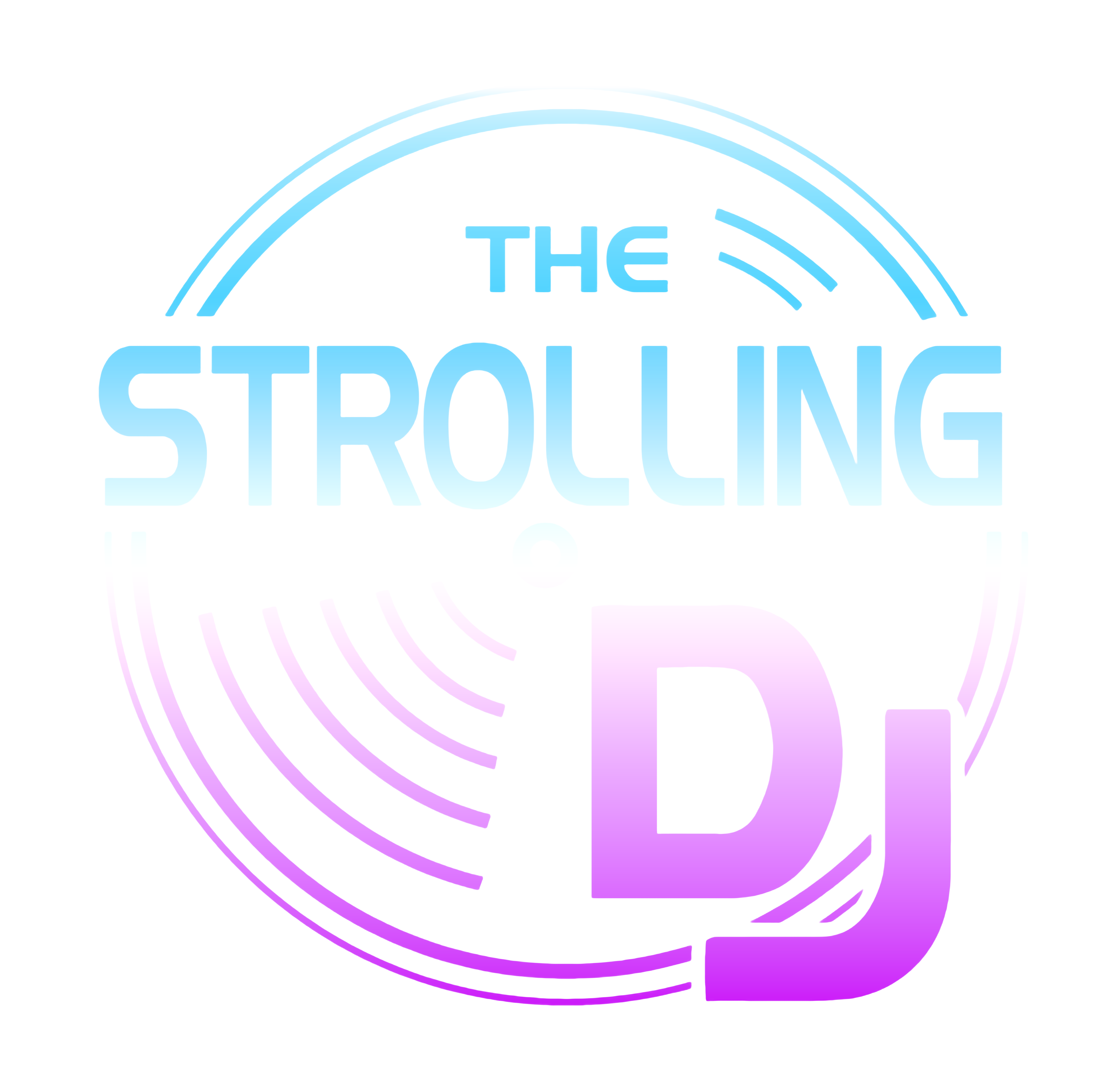 Strolling DJ gradient logo.