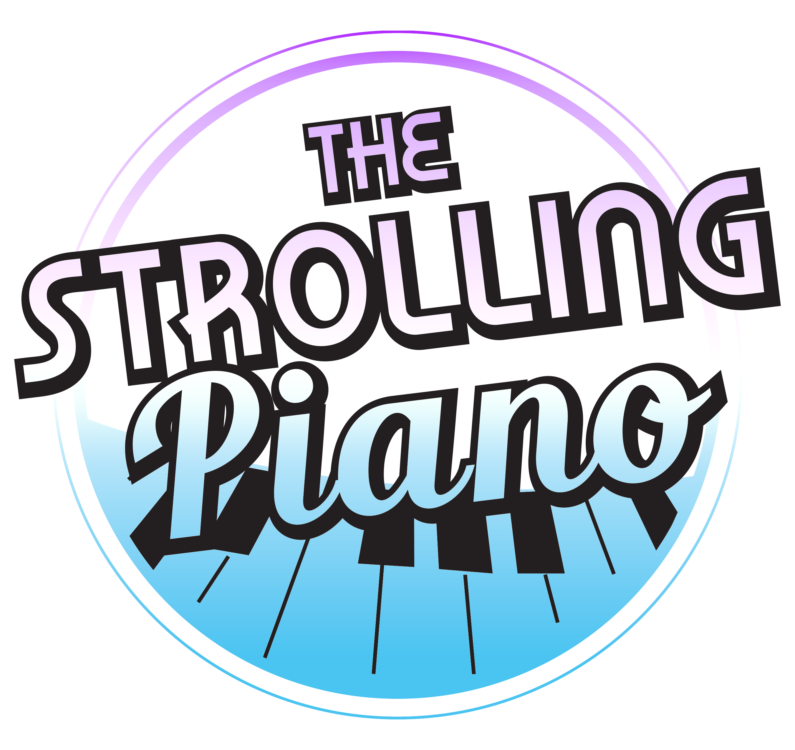 Strolling Piano gradient logo.